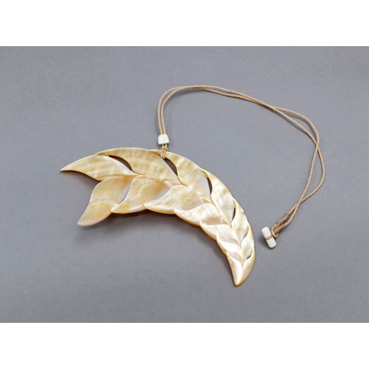 Steve Myhre - Leaf-shaped mother-of-pearl pendant
