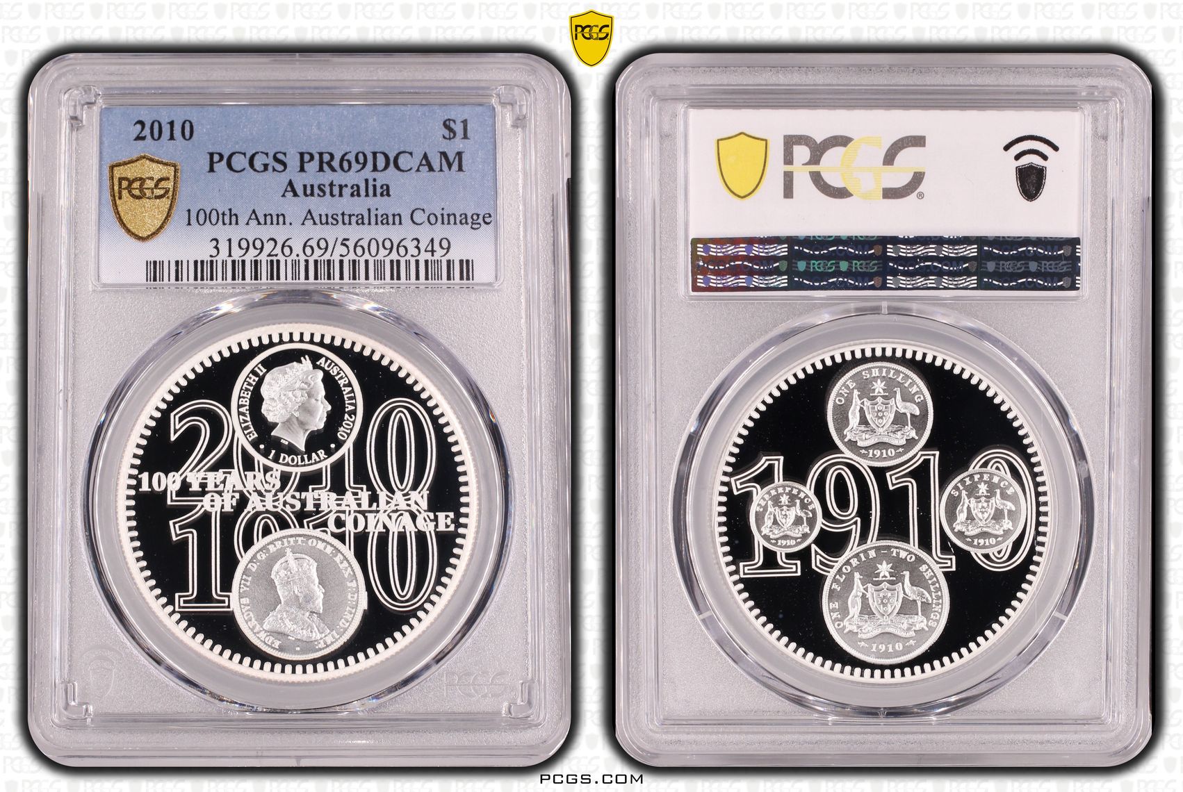 100th Ann. Australian Coinage, One Dollar, 2010, PCGS PR69DCAM