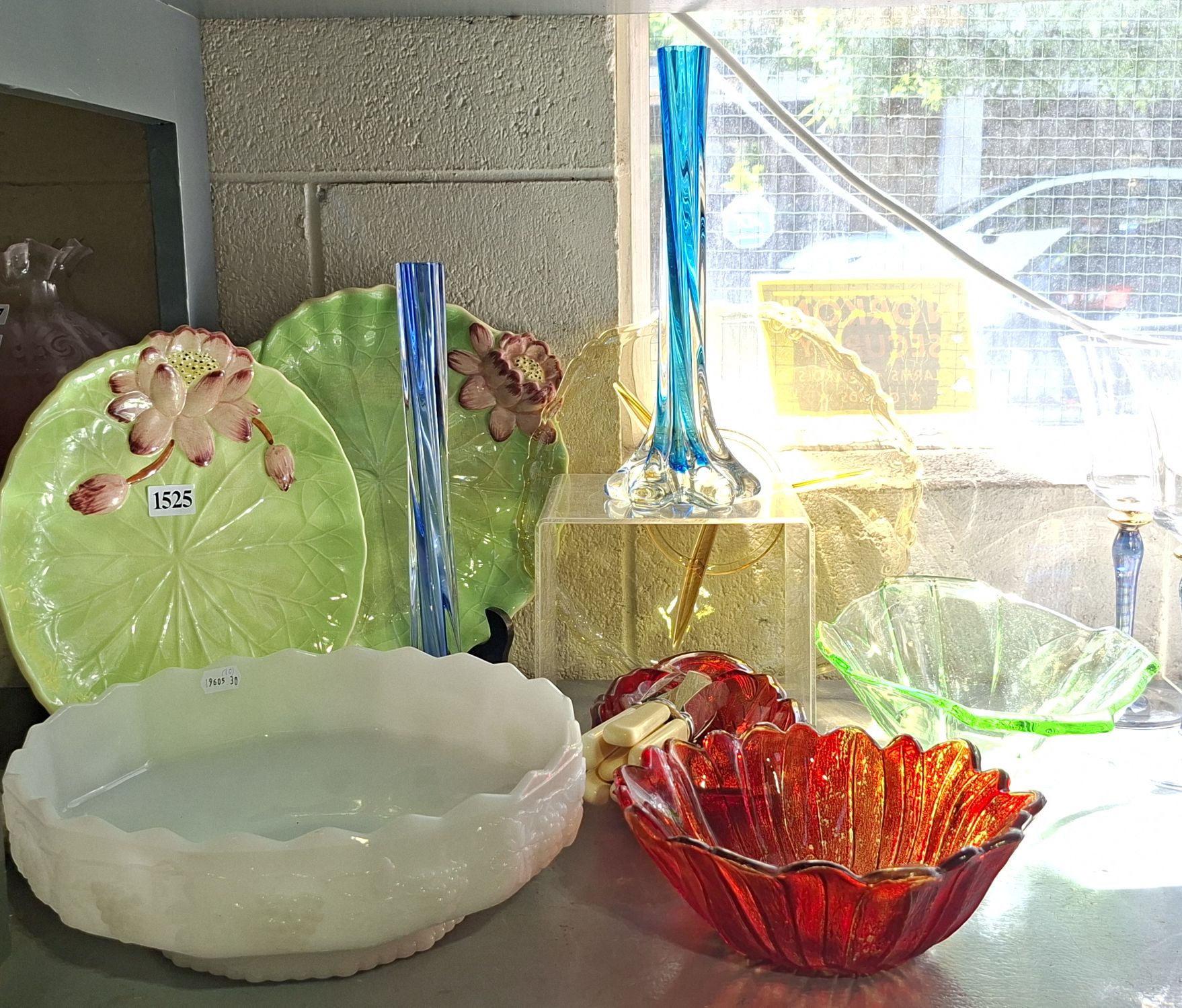 Coloured Glassware, Ceramics And Knives