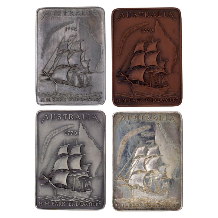 Group, Captain James Cook Portrait Plaques, aUNC