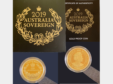 2019 AUSTRALIA '200TH ANNIVERSARY' PERTH MINT PROOF £25 DOLLARS GOLD SOVEREIGN