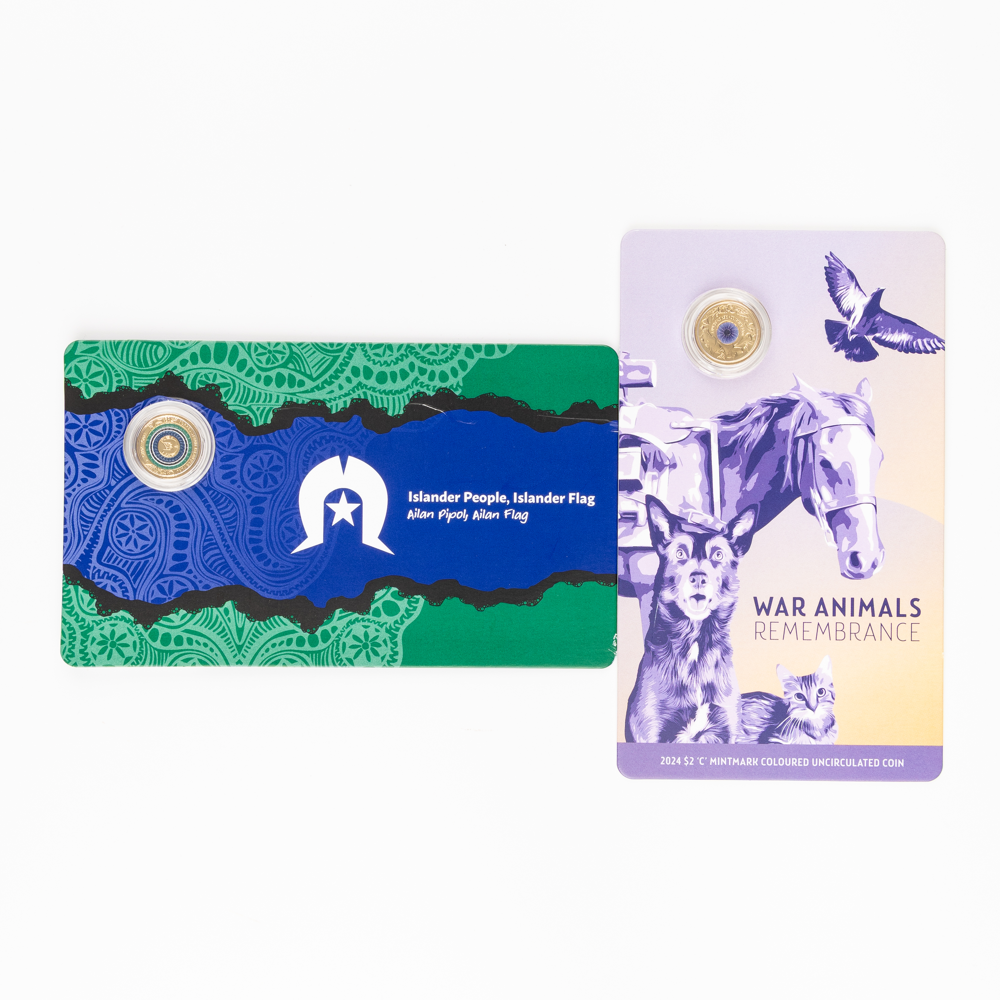 Charles III, RAM - War Animals & Islander People, Islander Flag, Two Dollars, 2024-C - 2025-C, UNC