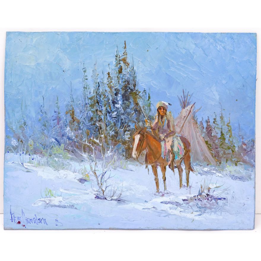 Gene Amondson ''Tracker'' 1998 Oil on Masonite 11''x14''