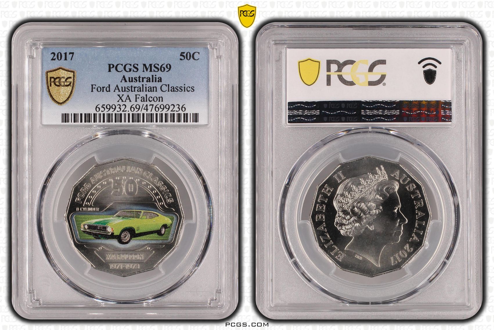 Ford Australian Classics - XA Falcon, Fifty Cent, 2017, PCGS MS 69