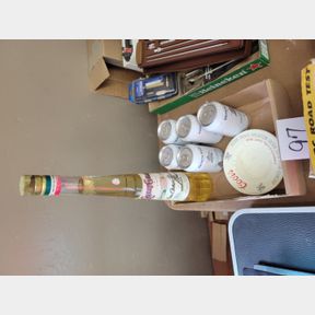 Coors ashtray, Budweiser water and collectible bottle
