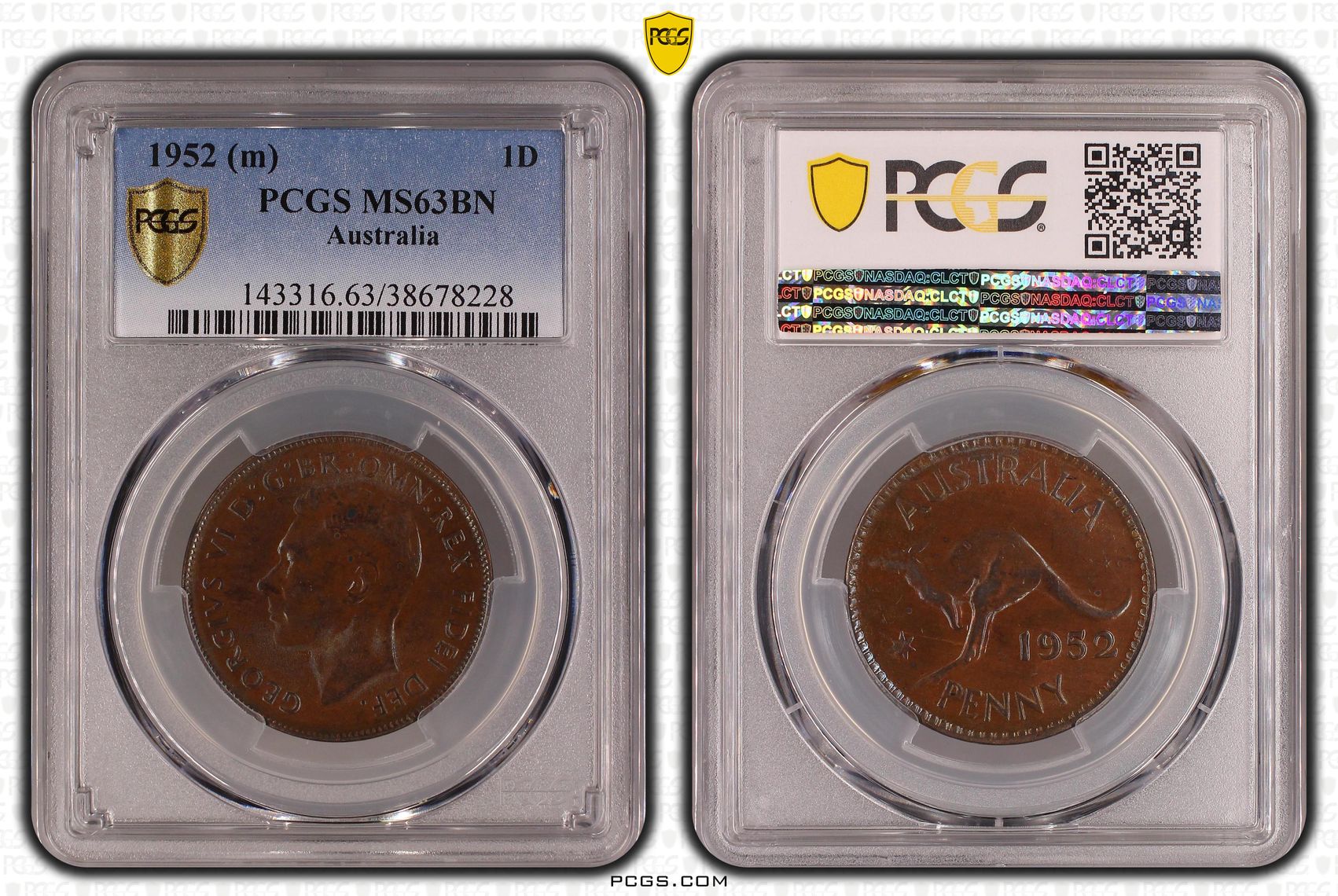 Penny, 1952, PCGS MS63BN