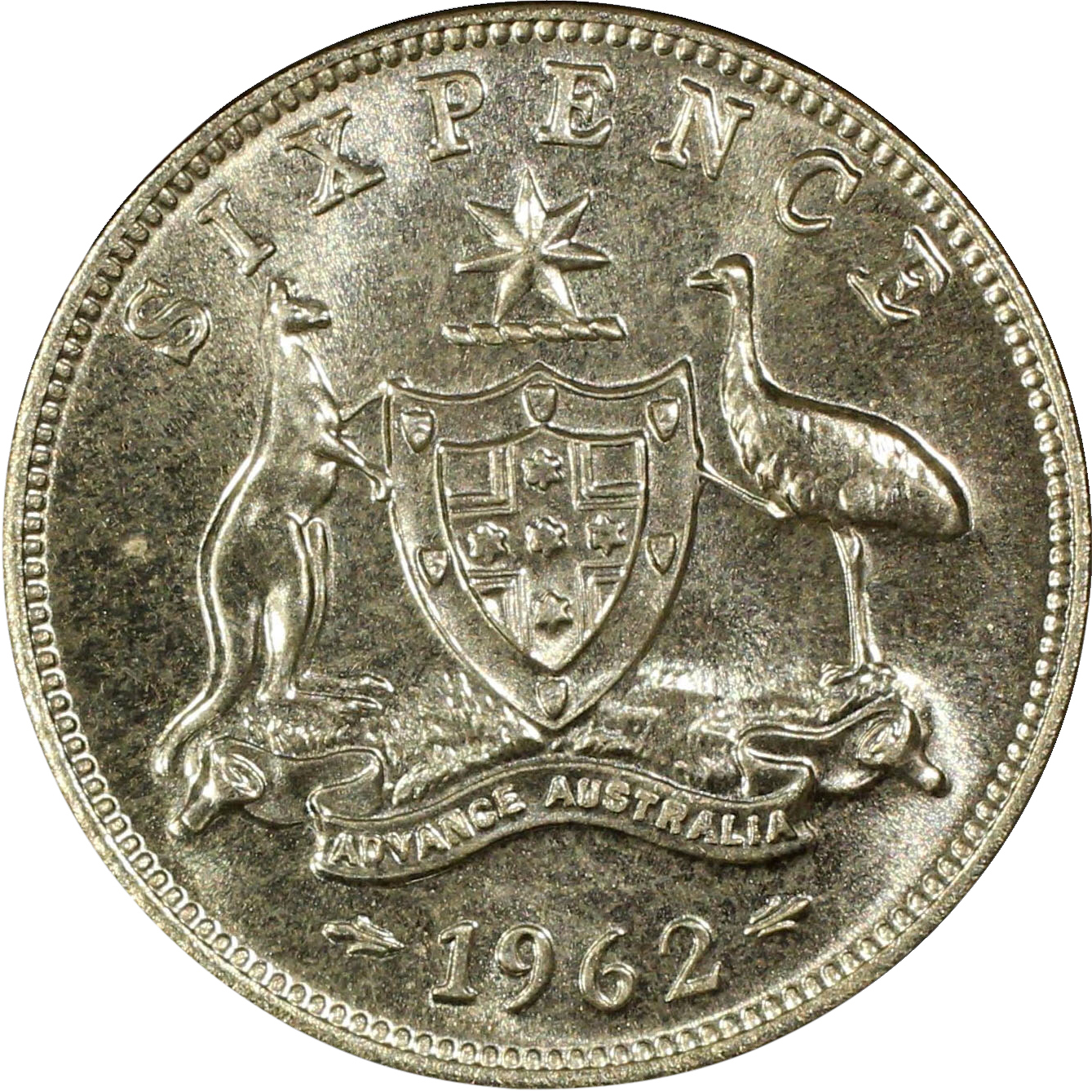 Elizabeth II, Sixpence, 1962, PR 66