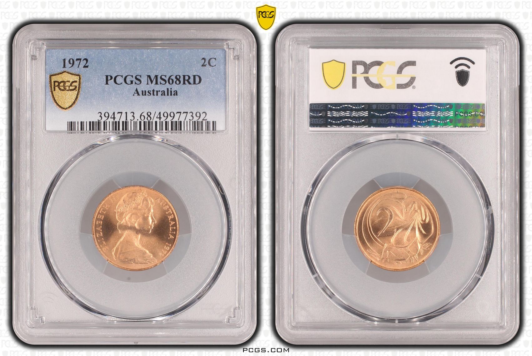Sole Top Pop 1/0, Two Cent, 1972, Pcgs Ms68rd