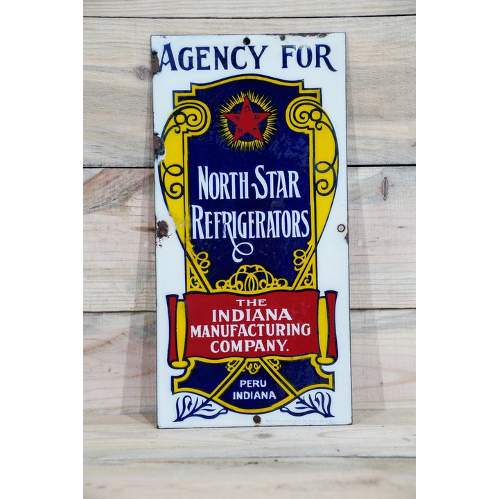 Agency For North Star Refrigerators Single Sided Porcelain Sign TAC 8