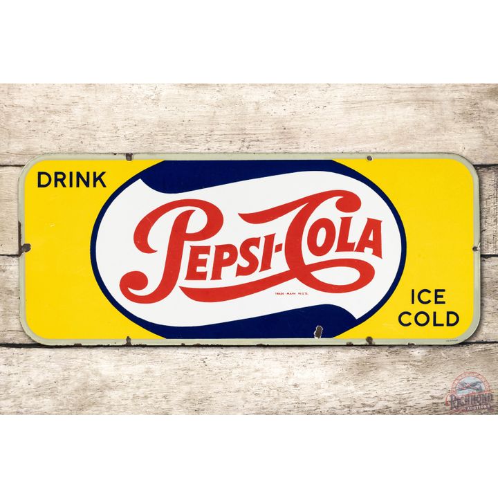 Drink Pepsi Cola Ice Cold Porcelain Sign