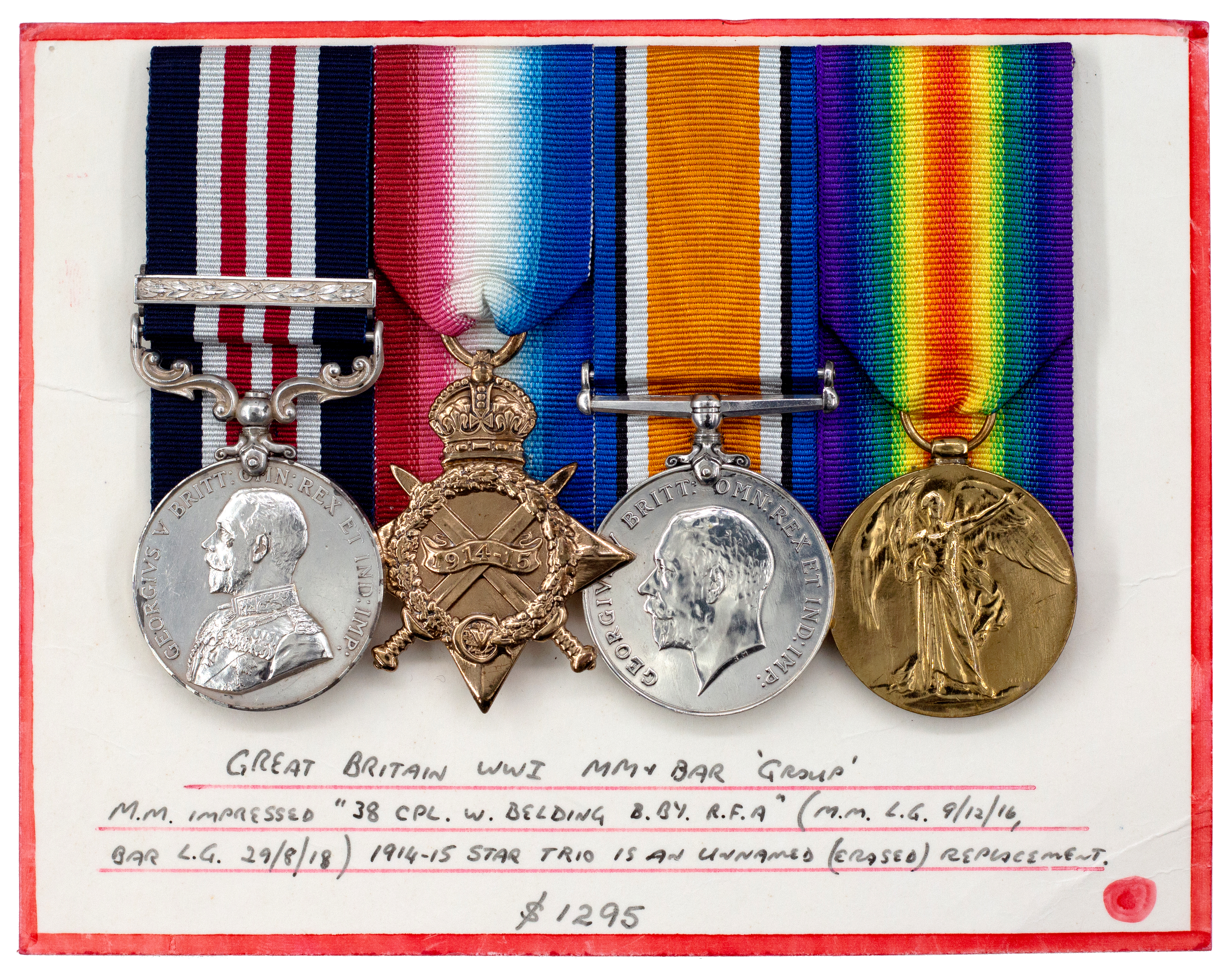 481 · Great Britain, Royal Field Artillery, MM & Bar Group of Four, 1914 - 1918, EF