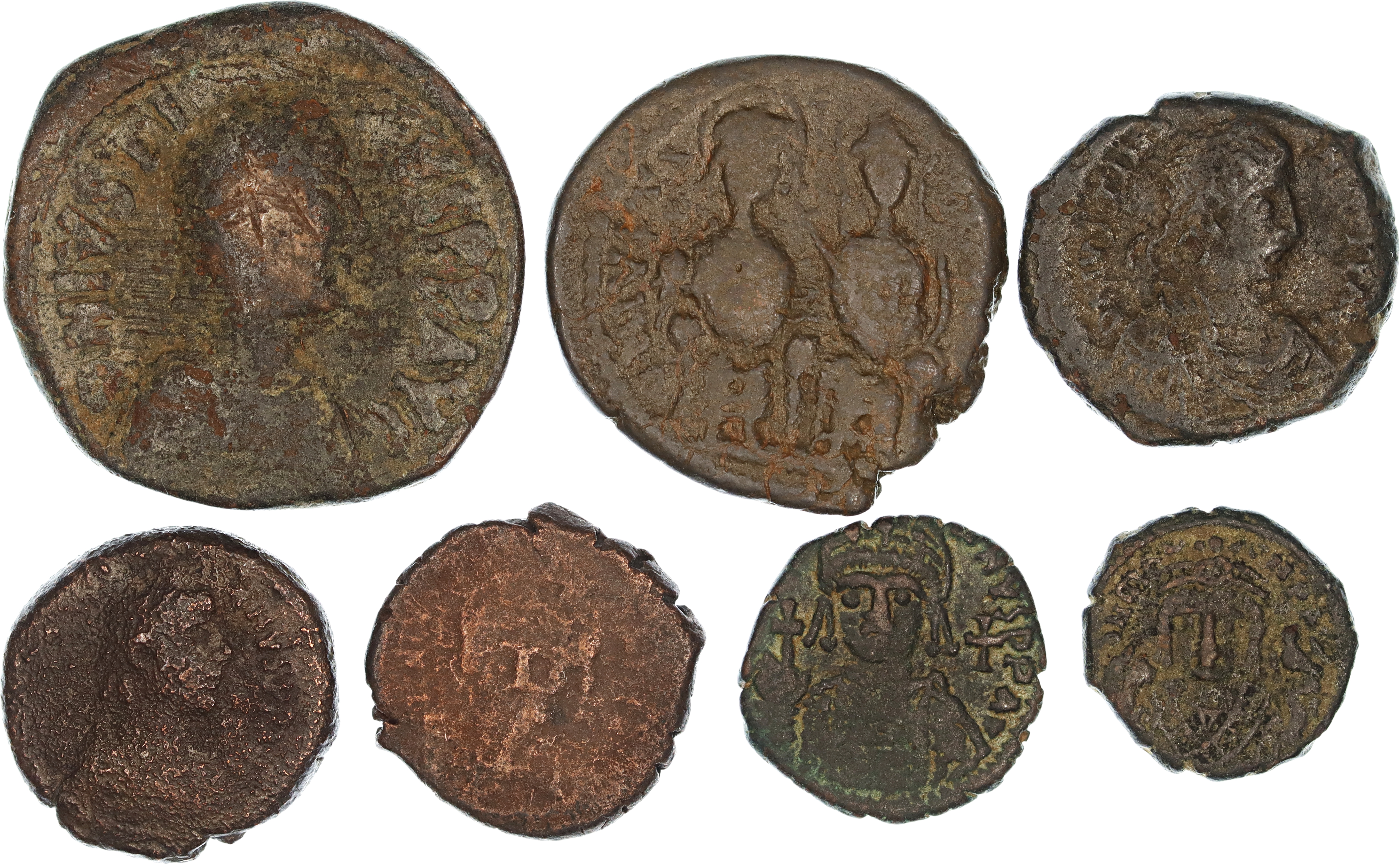 Byzantine Empire, Justin I - Maurice Tiberius, Æ, 6th Century AD, F-gF
