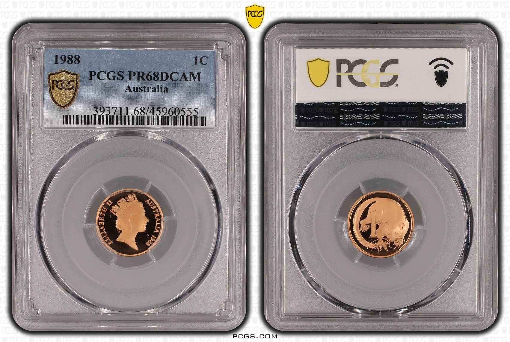One Cent, 1988, Pcgs Pr68dcam