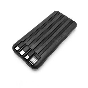 Chenshia Fast Charging LED Power Bank 20000MAH with 4 built in Charging Cables Black 15 cm |