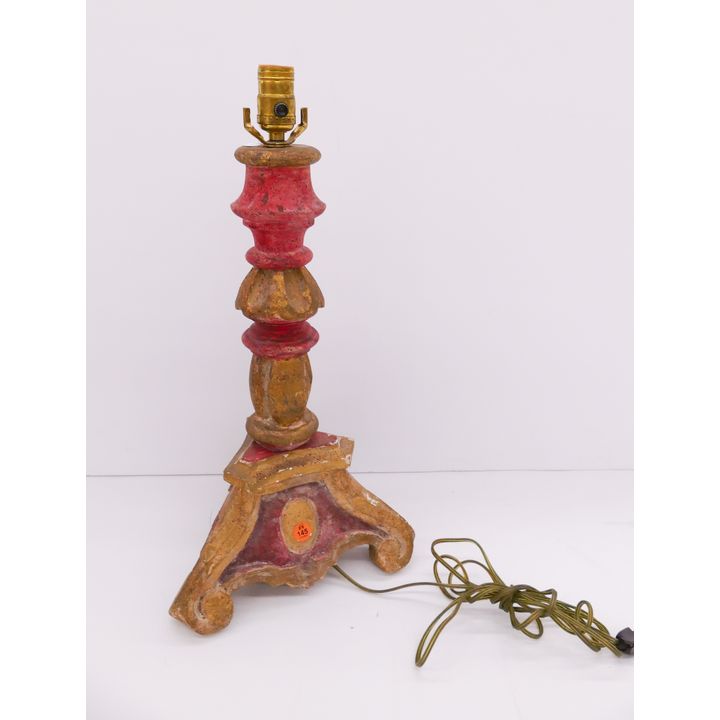 Italian Gilt Carved Wood Table Lamp- 20x11''