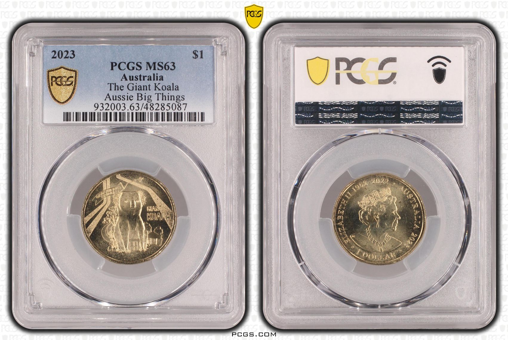 338 · Elizabeth II, The Giant Koala Aussie Big Things , One Dollar, 2023, PCGS MS63