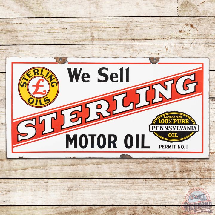 We Sell Sterling Motor Oil DS Porcelain Sign w/ Logo