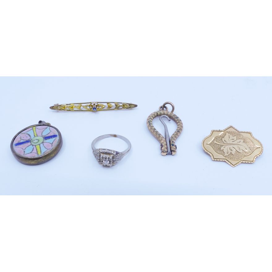 Box 14k Gold Diamond Ring etc.
