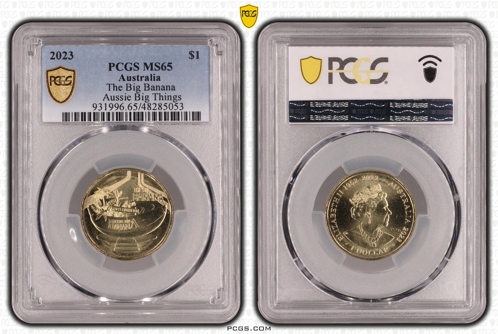 The Big Banana Aussie Big Things , One Dollar, 2023, PCGS MS65