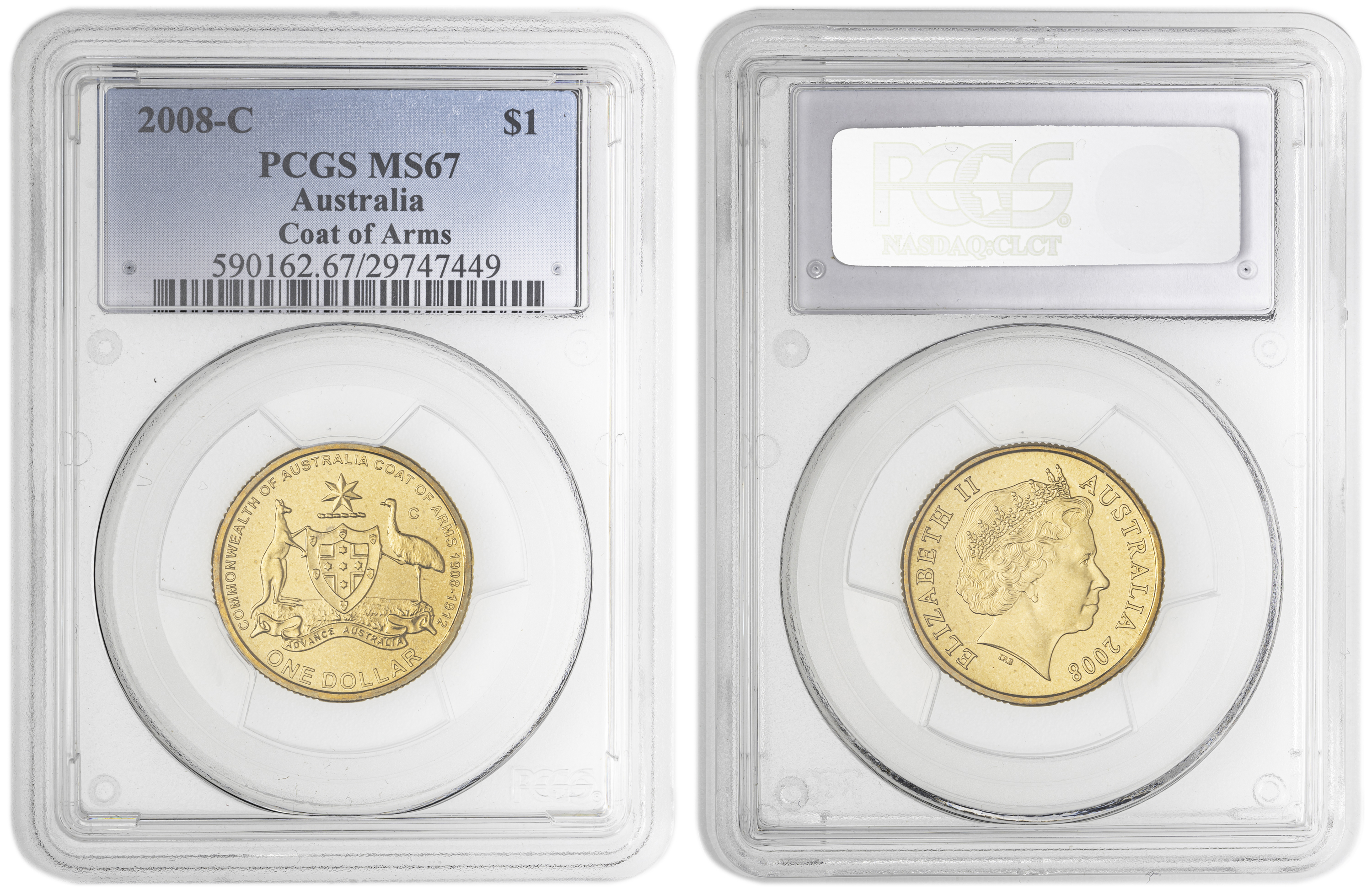 Coat of Arms POP 8/0, One Dollar, 2008-C, PCGS MS67