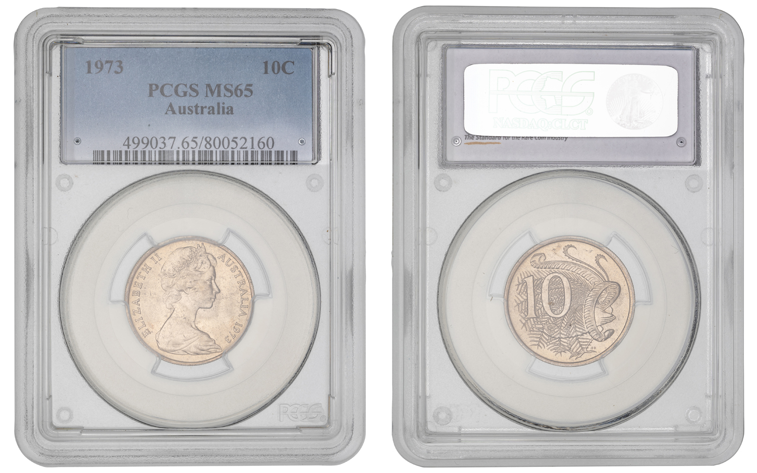 Elizabeth II, Ten Cent, 1973, PCGS MS65