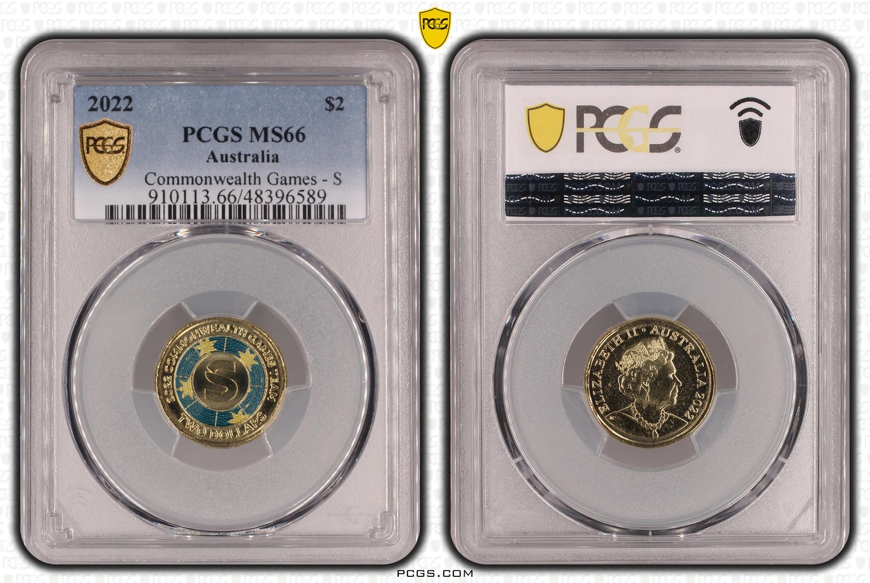 Elizabeth II, Commonwealth Games - S, Two Dollar, 2022, PCGS MS66