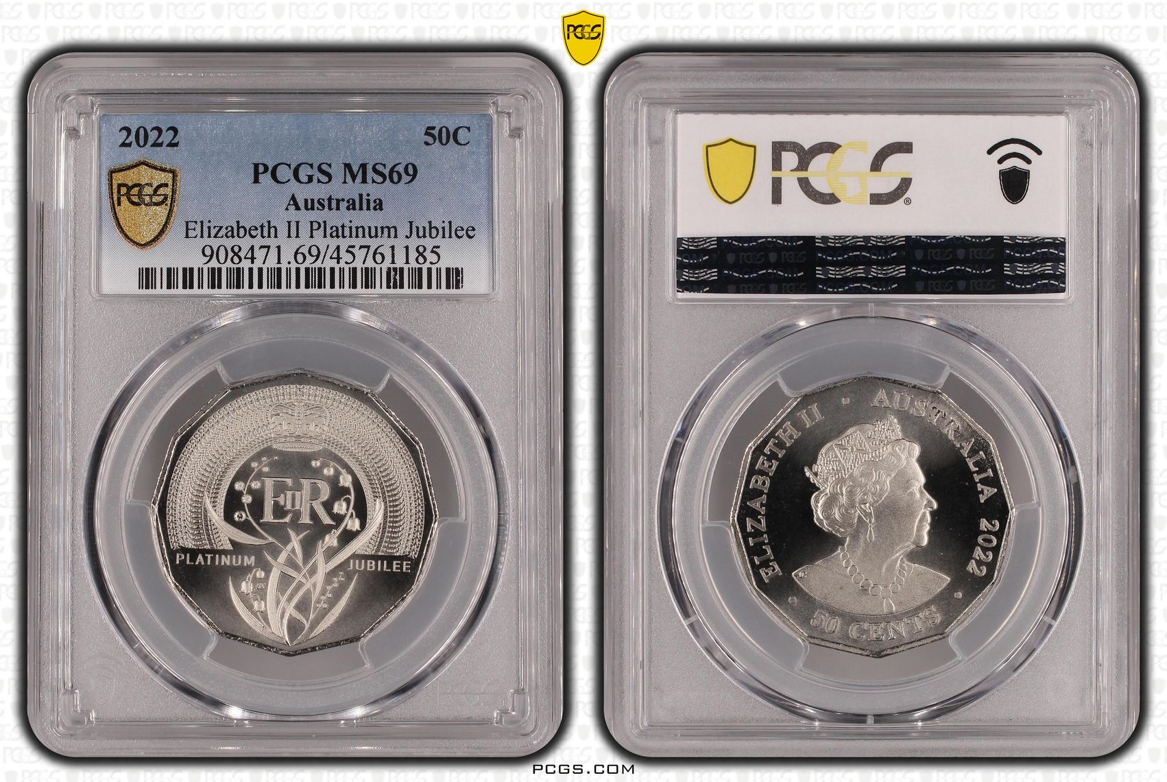 Elizabeth II Platinum Jubilee, Fifty Cent, 2022, PCGS MS69