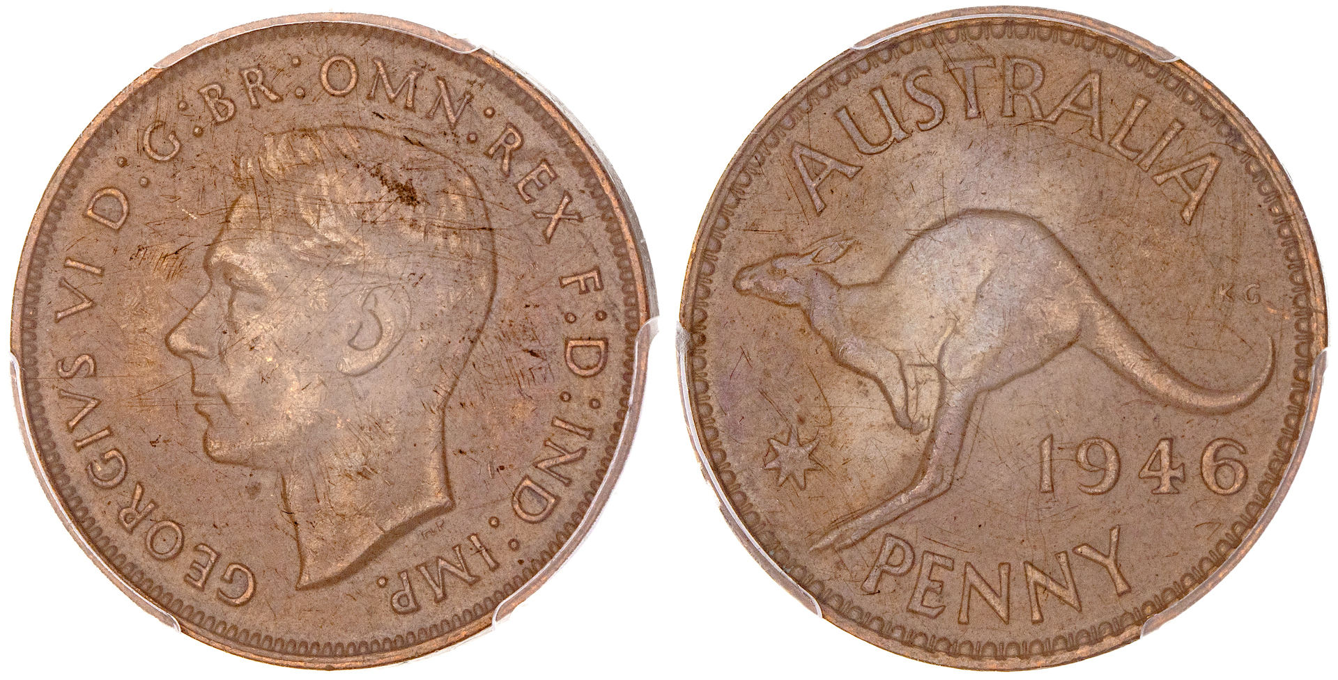 George VI, Penny, 1946, PCGS AU 55