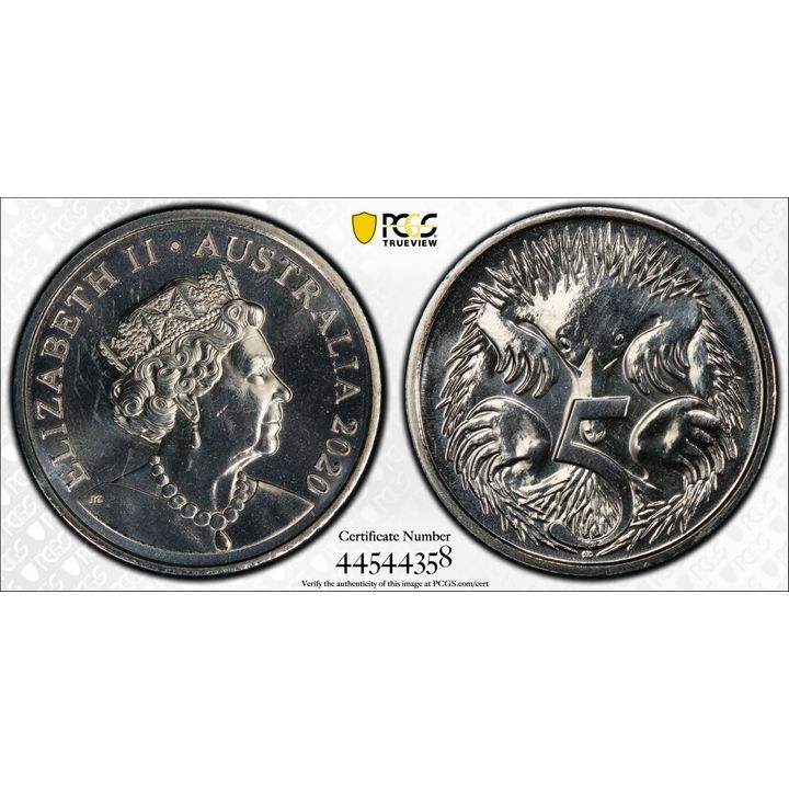 2020 Australia Five Cent, 5c 6th Portrait PCGS - MS66 -358