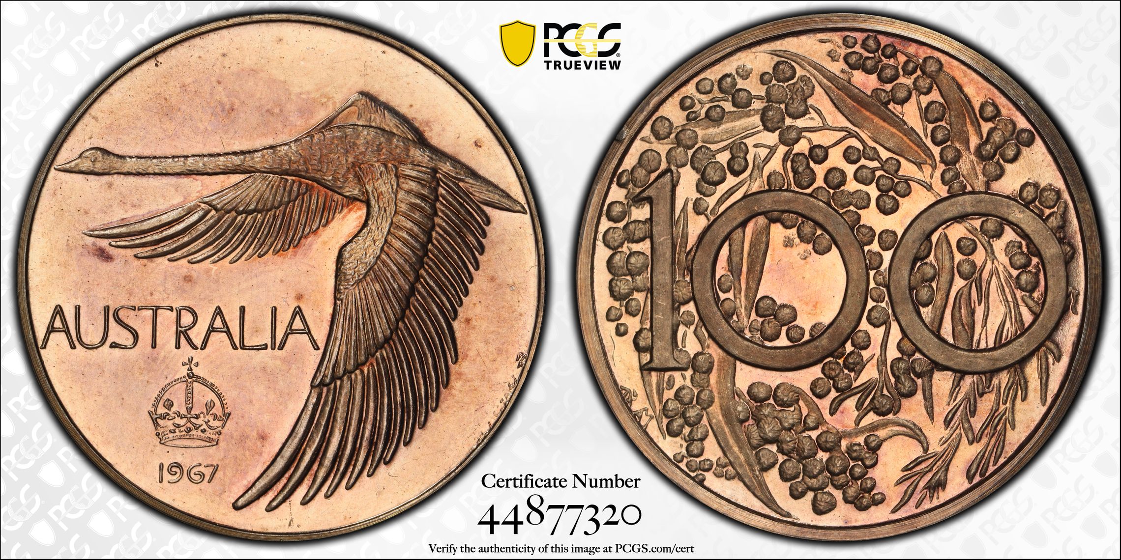 Swan, Dollar, 1967, PCGS PR62