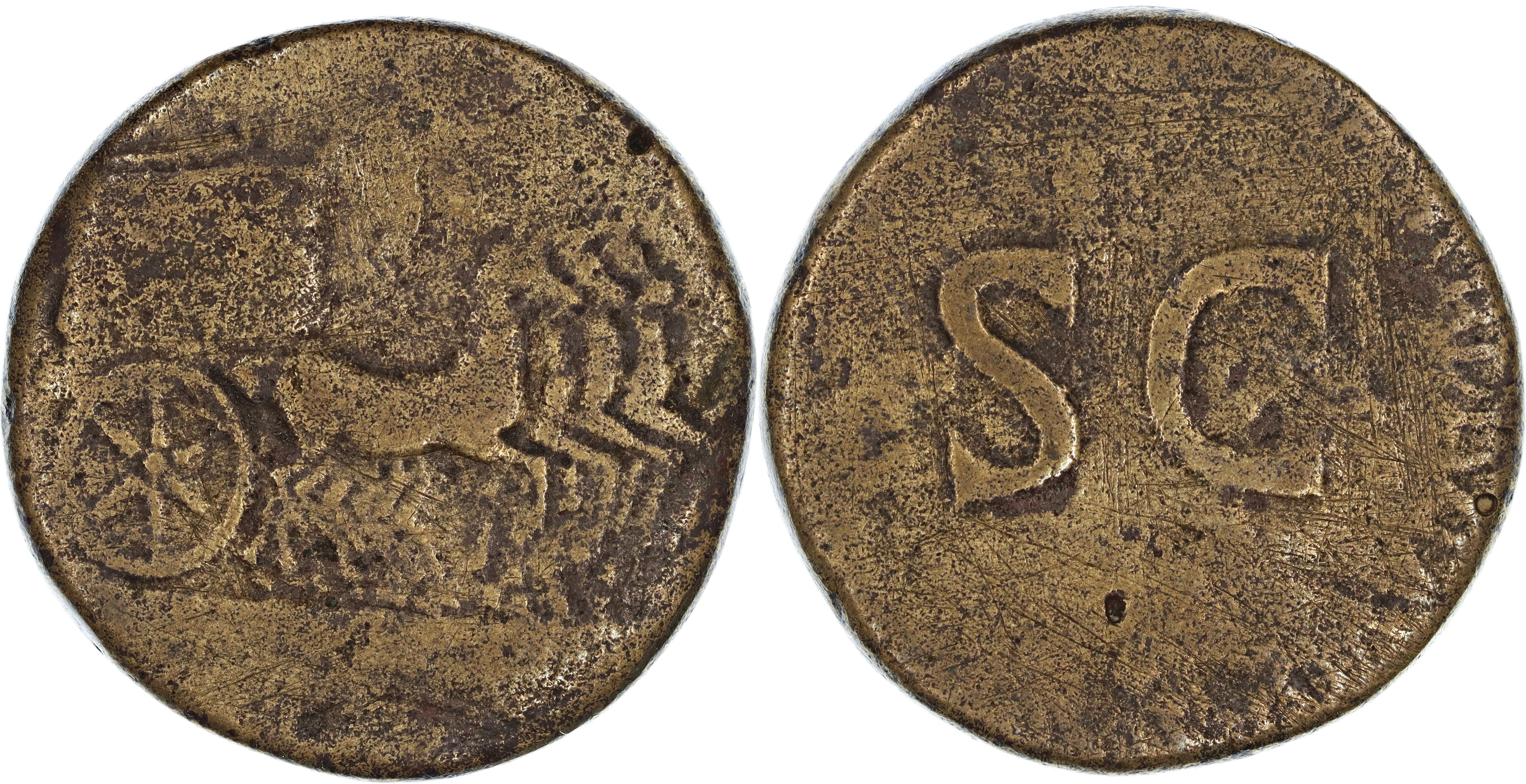 Roman Empire, Tiberius, Æ Sestertius, 36-37 AD, Fair