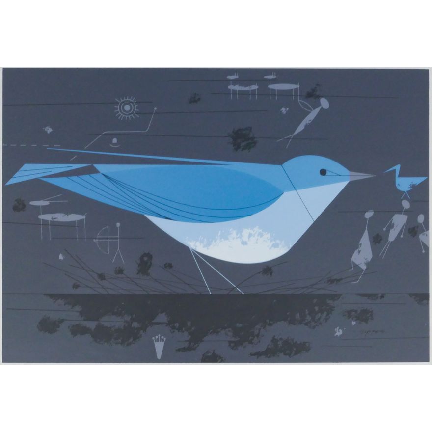 Charley Harper ''Mountain Bluebird - Ford Times'' Silkscreen