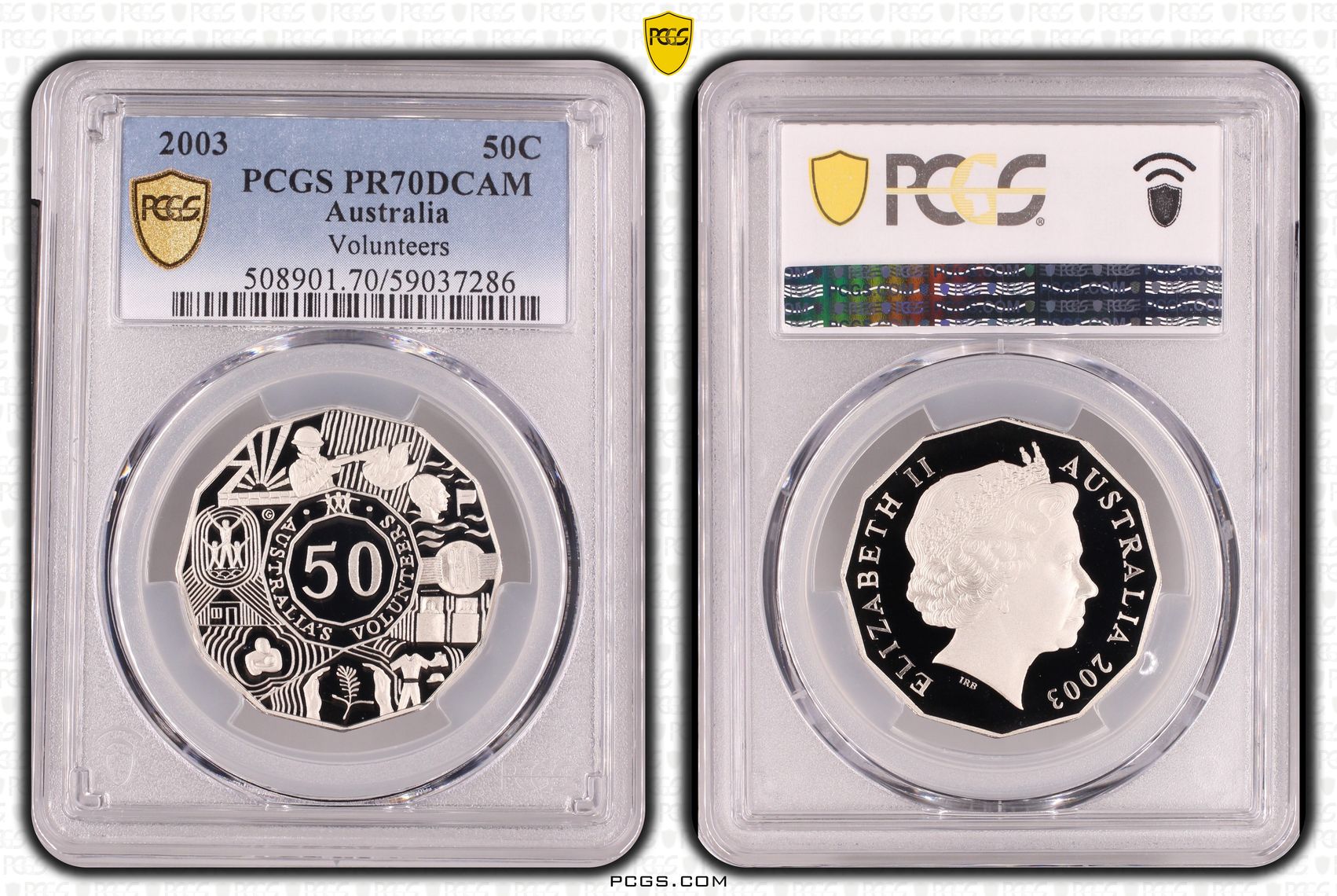 Volunteers, Fifty Cent, 2003, PCGS PR70DCAM