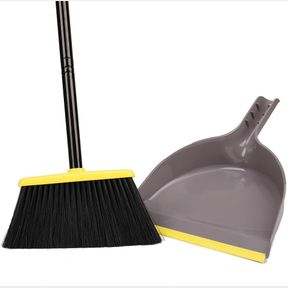 LIKE ANGLE BROOM WITH DUST PAN,DUSTPAN SNAPS ON BROOM HANDLES