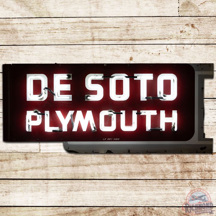 6' Desoto Plymouth Die Cut DS Porcelain Neon Sign