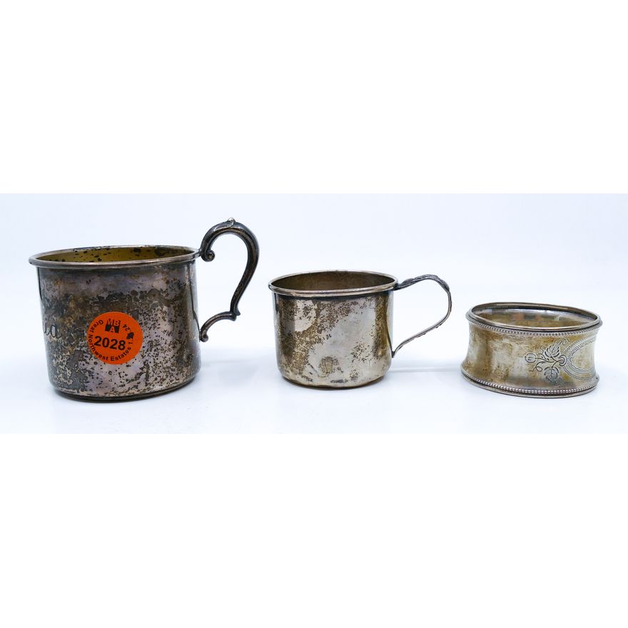 3pc Old Sterling Baby Cups etc. - 92 Grams TW