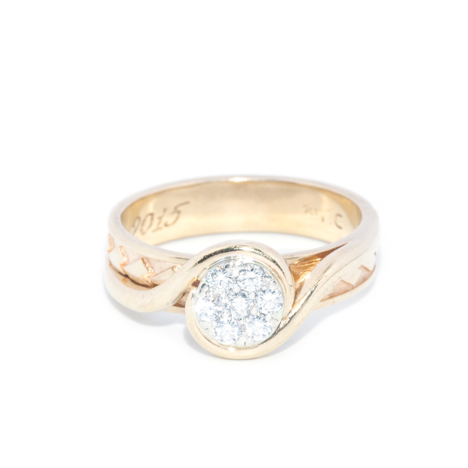97 · Diamond Cluster 9ct Gold Ring
