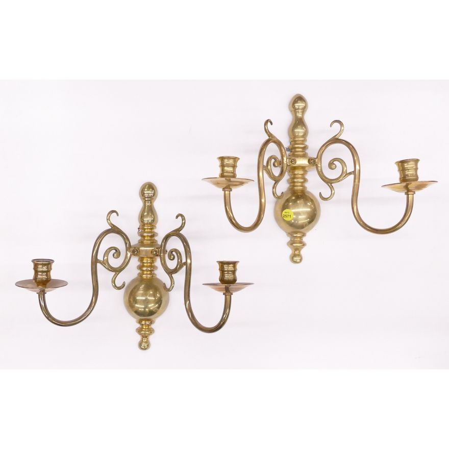 Pair Brass Wall Scones- 11''