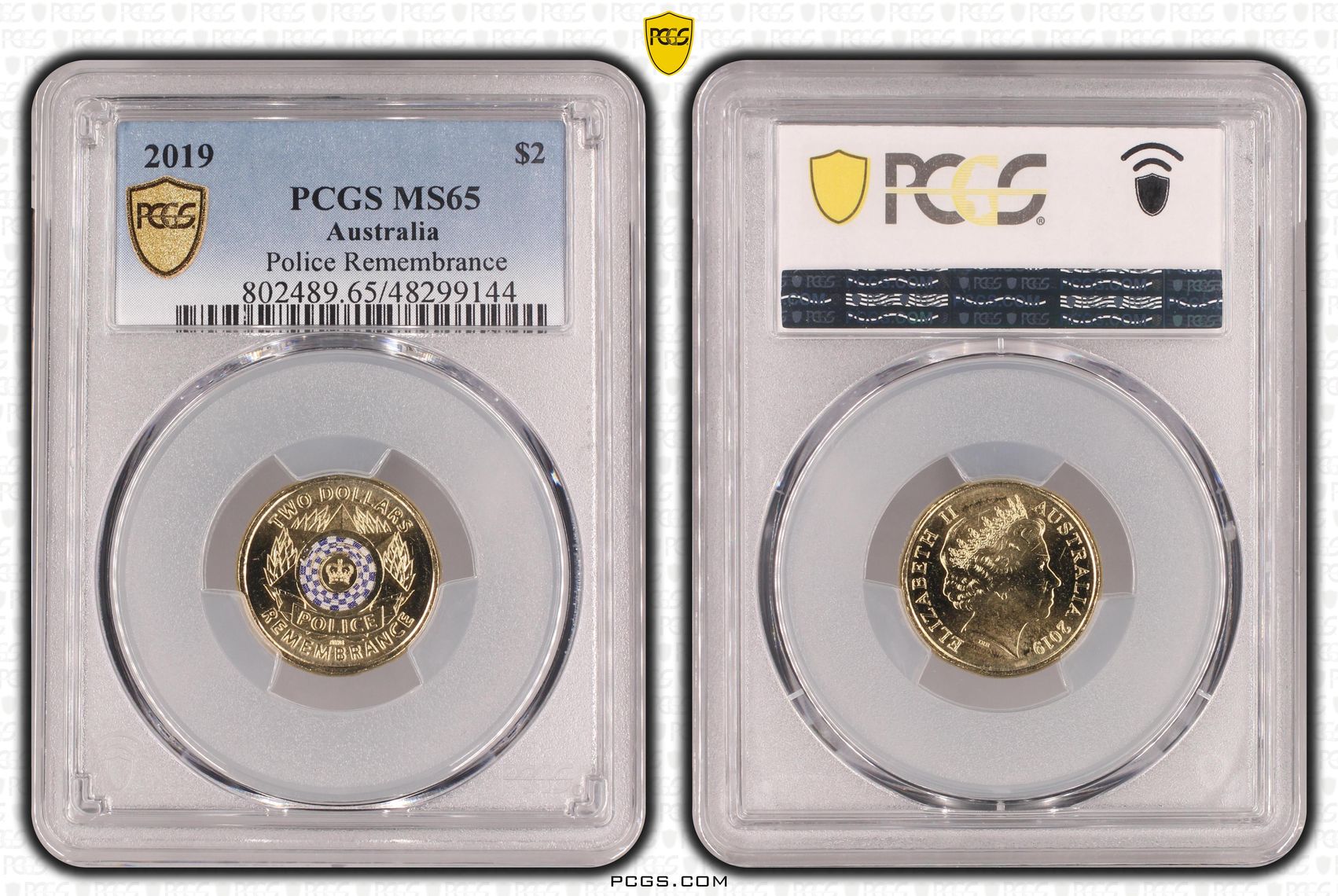 Elizabeth II, Police Remembrance Colorized , Two Dollar, 2019, PCGS MS65