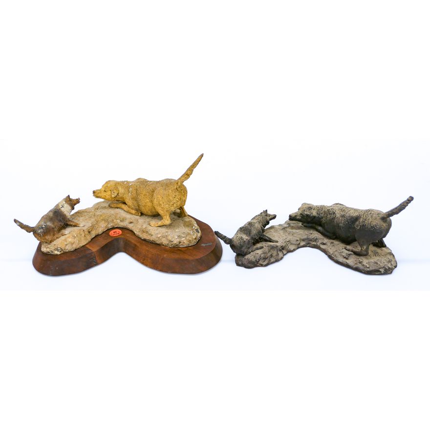 2pc Ralph Berg Plaster Casts for Dog Sculpture