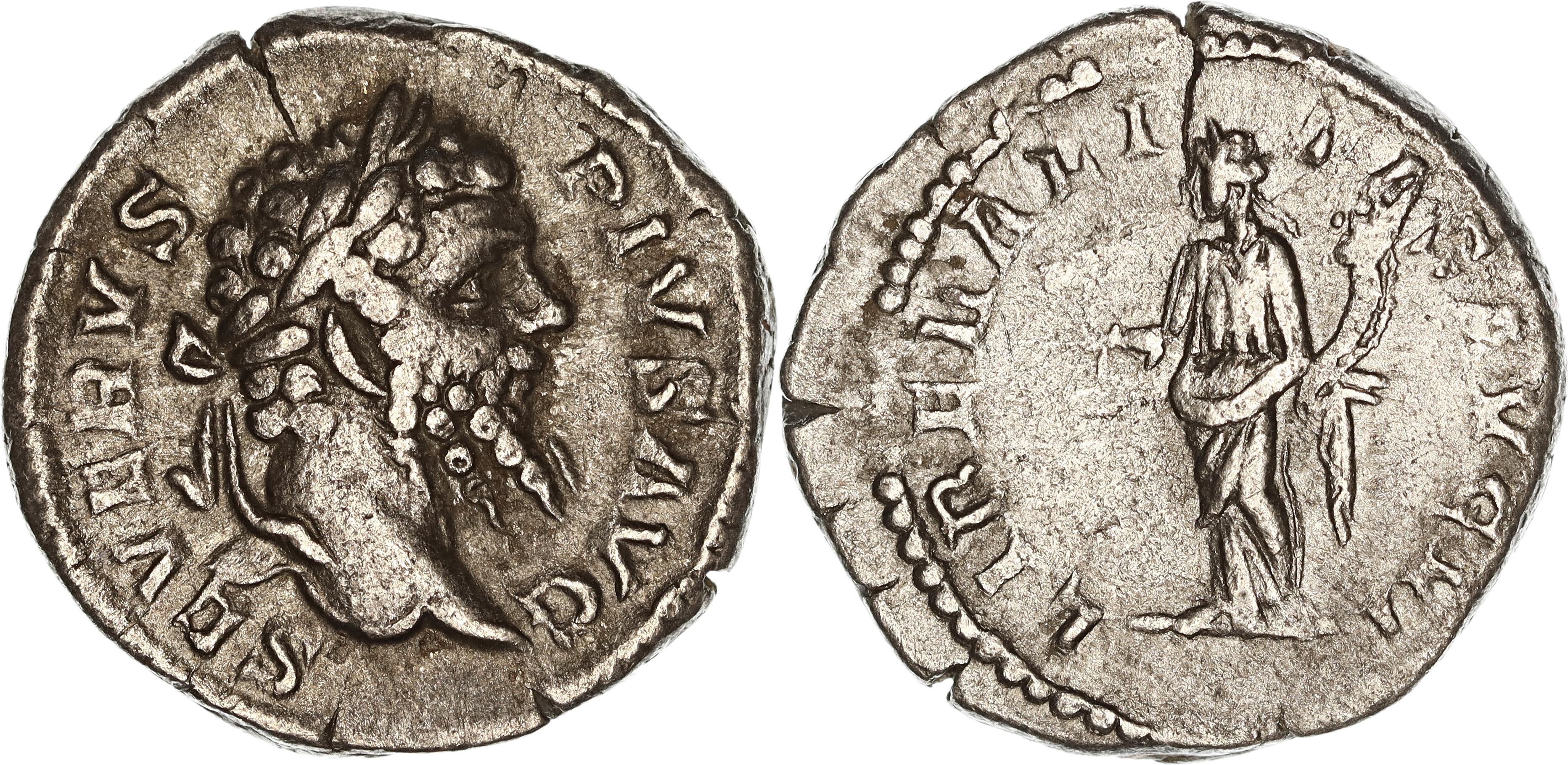 Roman Empire, Septimius Severus, Silver Denarius, 209 AD, nVF