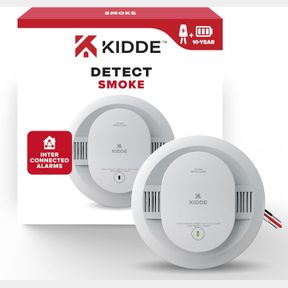 1 PACK KIDDE HARDWIRED SMOKE DETECTOR, 10-YEAR BATTERY BACKUP, INTERCONNECTABLE, LED WARNING LIGHT INDICATORS