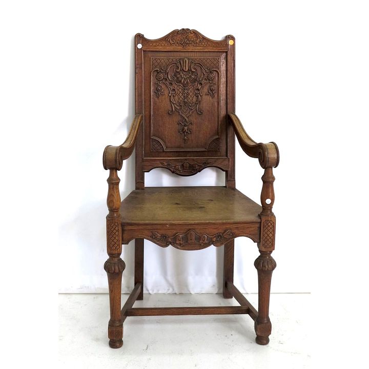 19TH CENTURY CARVED HALL CHAIR