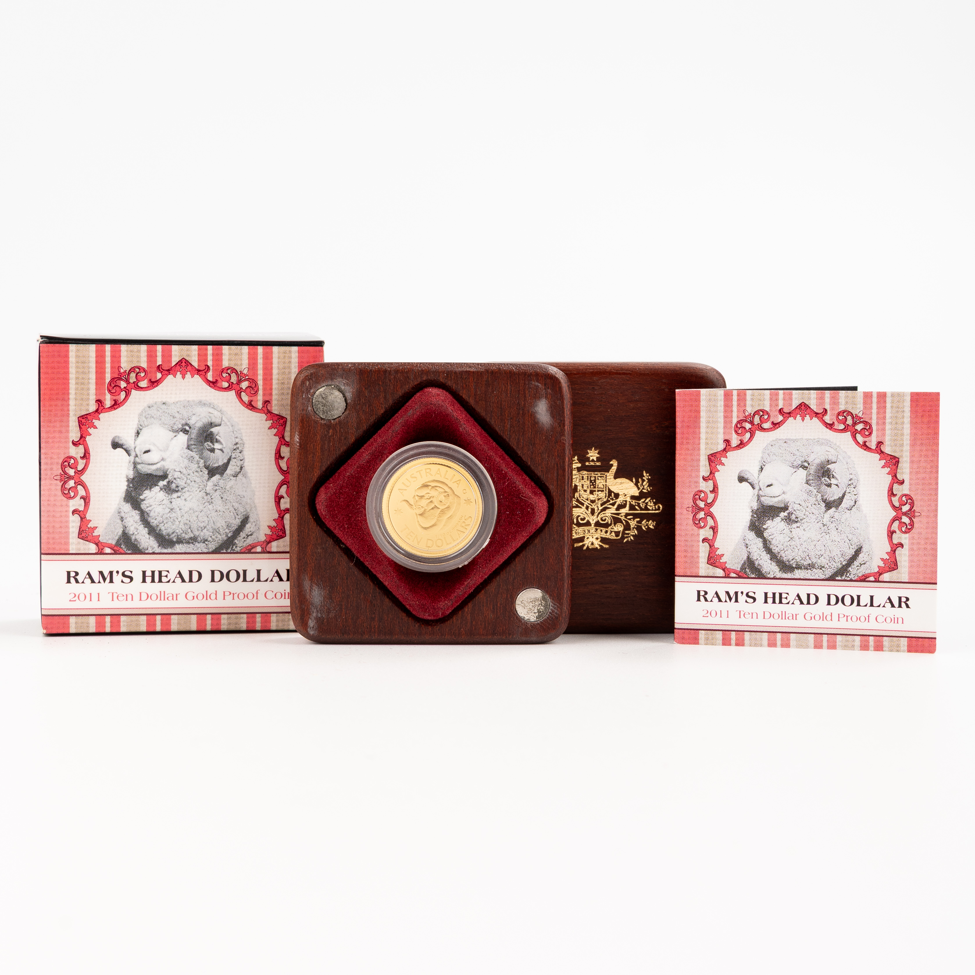 Elizabeth II, Ram's Head Dollar 1/10th Gold Proof, Ten Dollars, 2011, FDC