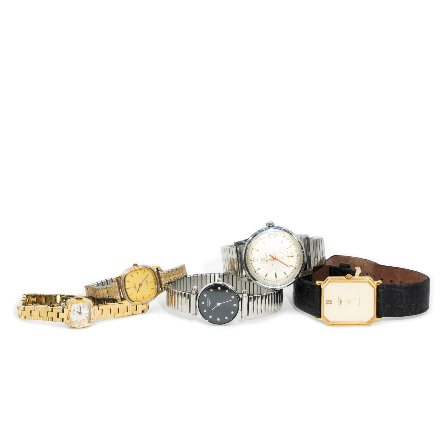 106 · Five Watches; Longines x2 , Omega, Tissot, G.Jensen