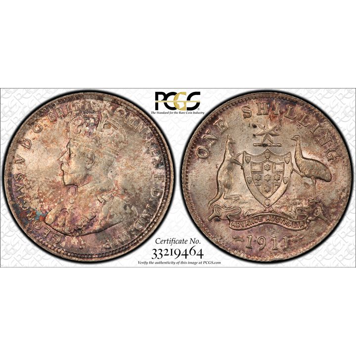 George V, Shilling, 1911, PCGS MS 63