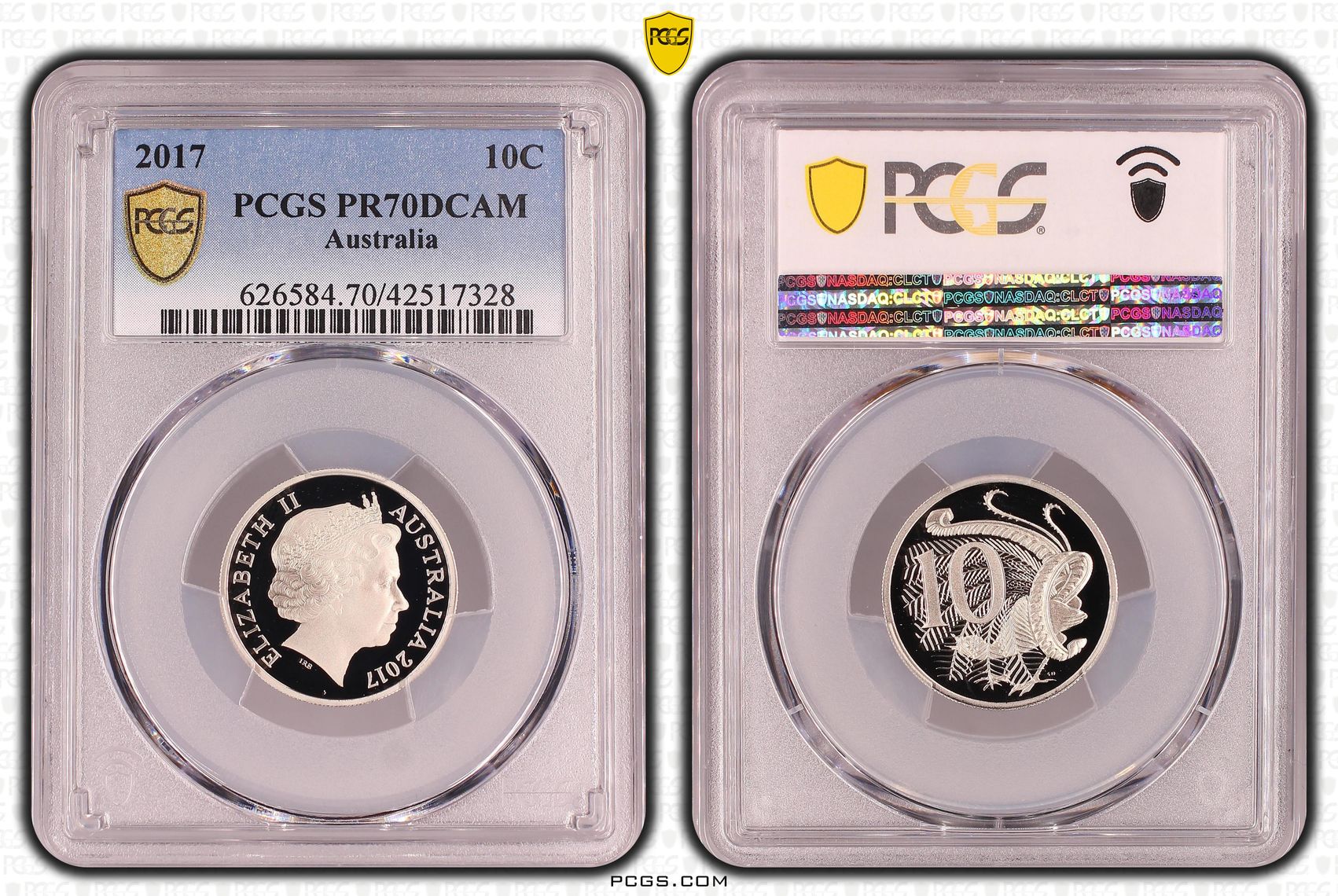 Ten Cent, 2017, Pcgs Pr70dcam