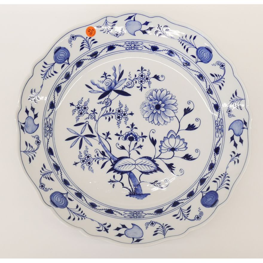 Meissen Blue Onion Porcelain Large Round Serving Plate- 17"
