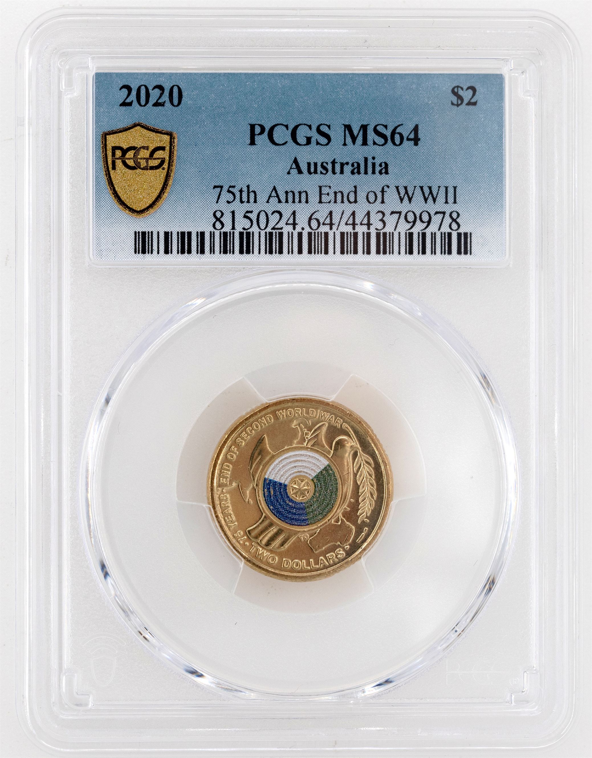 2020 Australia Two Dollar, $2 75th Ann End of WWII PCGS - MS64 -978
