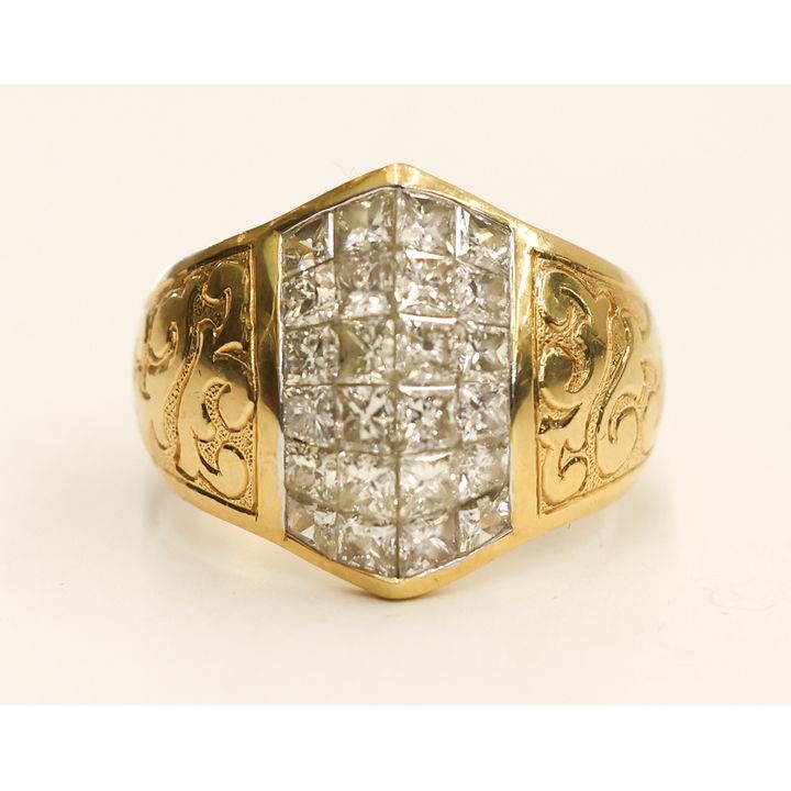 3.84ctw Diamond 18k Square Cut Ring